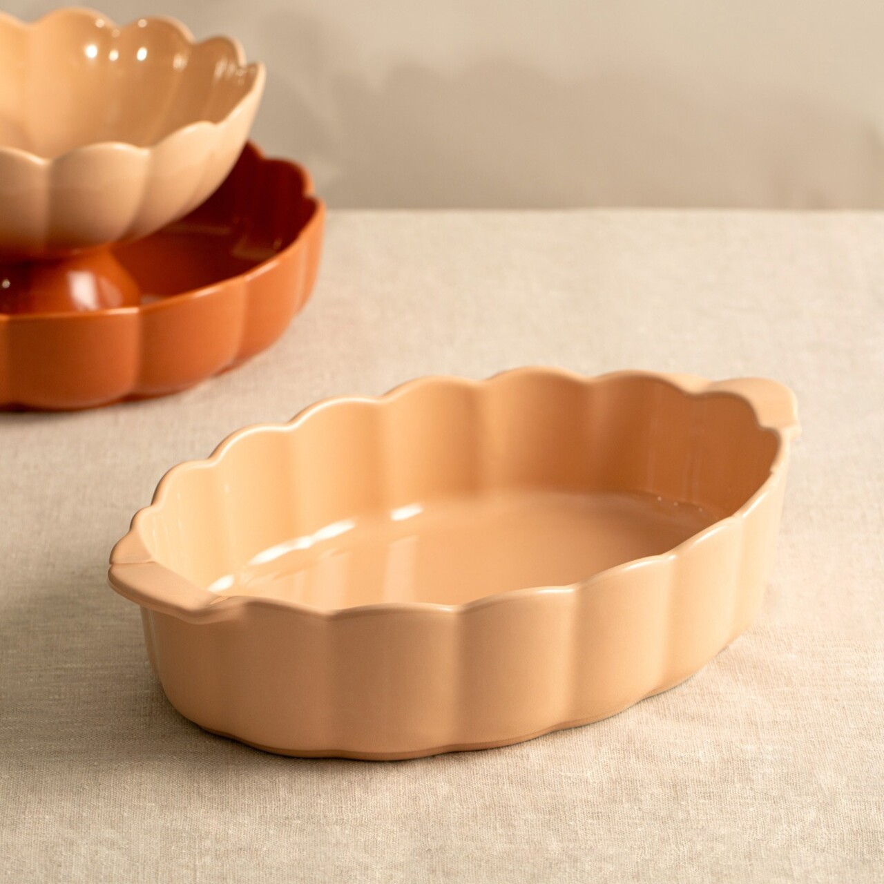 Vas de copt Brisa, Homla, 32x20x7 cm, ceramica, bej - imagine 7